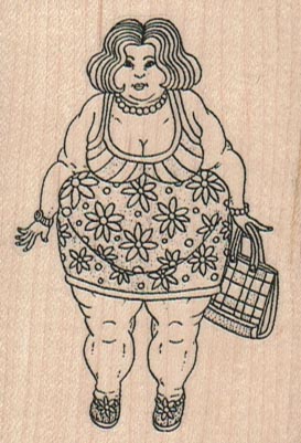 Shopping Lady With Purse 2 x 2 3/4