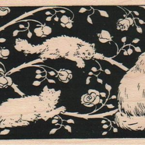 Cat Trio In Flowers 2 1/2 x 4 1/2-0