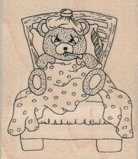 Sick Bear In Bed 2 x 2 1/4