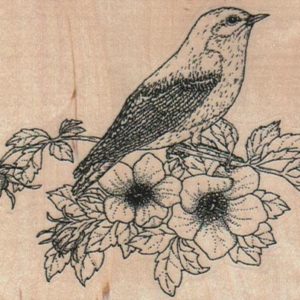 Bluebird with Roses 3 3/4 x 2 3/4-0