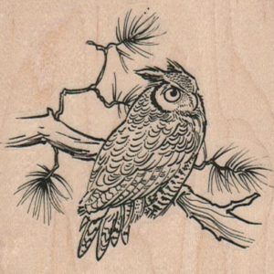 Owl On Branch 3 x 2 3/4-0