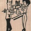 Couple Drinking Martinis 1 3/4 x 2 1/4-0