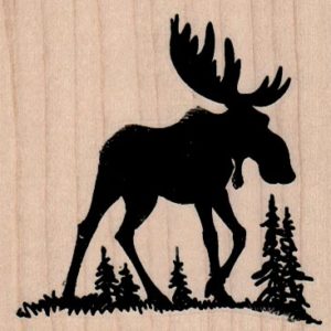 Silhouette Moose & Trees 2 3/4 x 2 1/2-0