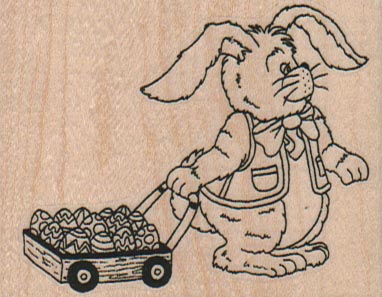 Bunny With Cart Of Eggs 2 3/4 x 2