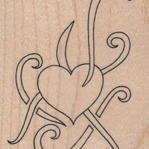 Tribal Heart Outline 3 x 4-0
