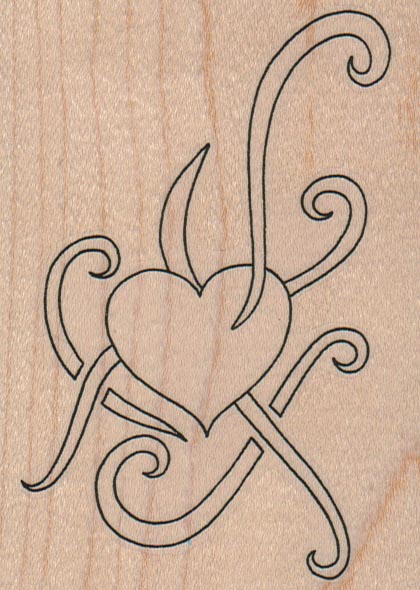 Tribal Heart Outline 3 x 4