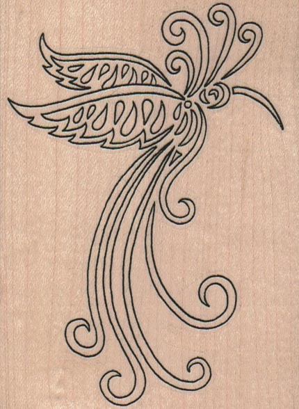 Tribal Bird Outline 3 x 4