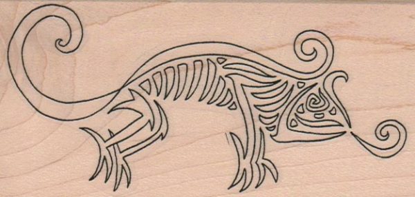 Tribal Lizard Outline 2 1/4 x 4 1/4-0