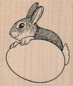 Bunny On Egg 2 1/4 x 2 1/2