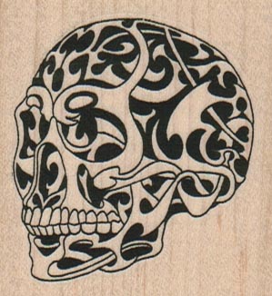 Tattooed Skull 2 1/4 x 2 1/4