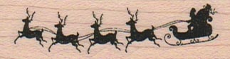 Santa And Reindeer 3/4 x 2 1/4