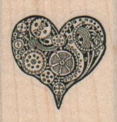 Steampunk Heart Small 1 1/4 x 1 1/4