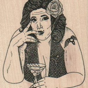 Lady With Martini 2 1/4 x 2 1/2-0