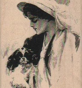 Hat Lady With Dog Photo/ATC 2 x 2 3/4-0