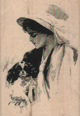Hat Lady With Dog Photo/ATC 2 x 2 3/4