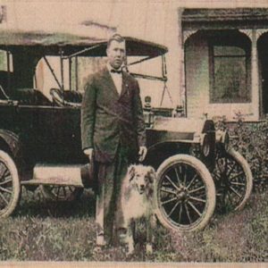 Man With Dog and Car Photo/ATC 3 1/2 x 2 1/2-0