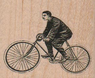 Man Riding Bicycle 2 1/4 x 1 3/4