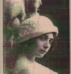 Lady In Feathered Hat 2 x 3-0
