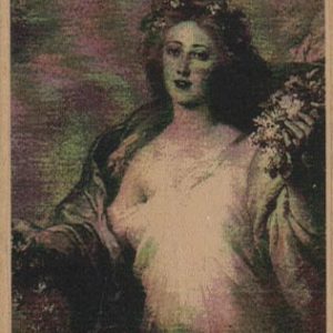Vintage Lady With Bouquet Photo 2 1/4 x 2 1/2-0