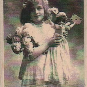 Girl With Doll Photo 2 1/4 x 3-0