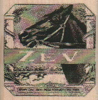 Zev Horse Photo Image Label 2 1/4 x 2 1/4