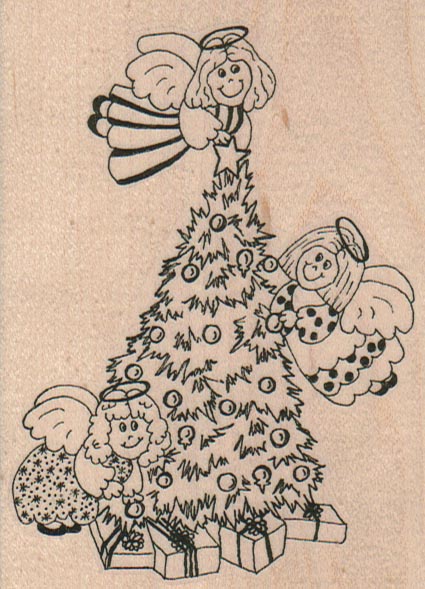 Christmas Tree Angels 3 x 4