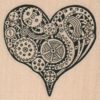 Steampunk Heart Large 2 1/4 x 2-0