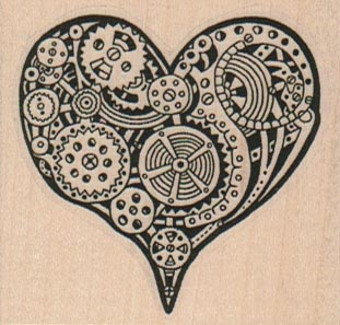 Steampunk Heart Large 2 1/4 x 2