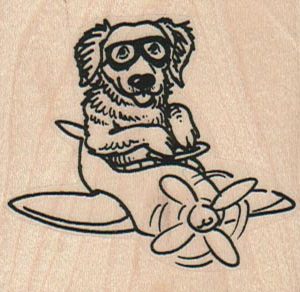 Dog Flying Plane 2 1/4 x 2-0