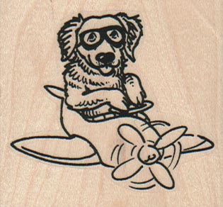 Dog Flying Plane 2 1/4 x 2