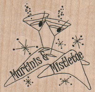 Martinis & Mistletoe 2 1/4 x 2