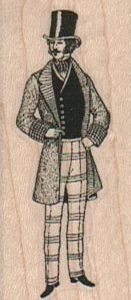 Victorian Man Plaid Pants 1 x 2 1/4-0