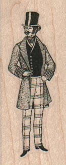 Victorian Man Plaid Pants 1 x 2 1/4