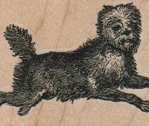 Fuzzy Dog Running Right 3 x 1 3/4-0