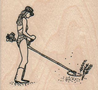 Lady Weed-Whacking 2 1/4 x 2