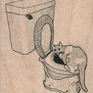 Cat On Toilet 2 1/4 x 2 1/2-0