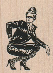 Leather Lady Squatting 1 3/4 x 2