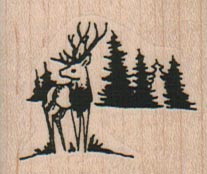 Deer And Trees 1 1/2 x 1 1/4