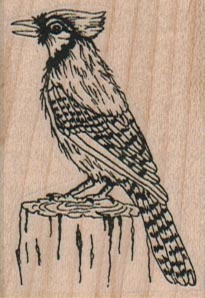 Blue Jay On Stump 1 1/2 x 2