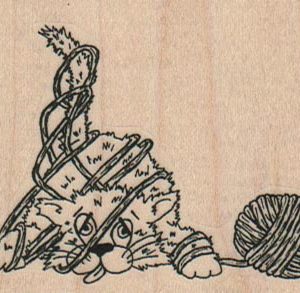 Cat Tangled In Yarn 2 1/2 x 2-0