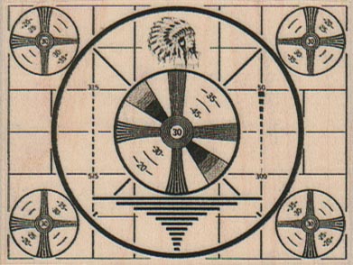 Indian Head Television Test Screen 2 3/4 x 2