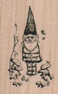 Gnome In Mushrooms 1 1/2 x 2 1/4