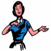 Lady With Hand Out 2 1/4 x 2 1/4-28201