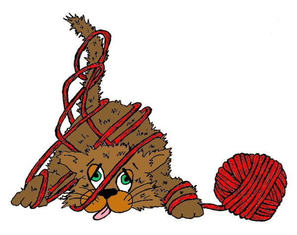 Cat Tangled In Yarn 2 1/2 x 2-28200