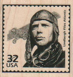 Lindbergh Postage Stamp 1 3/4 x 1 3/4