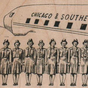 Chicago And Southern Stewardesses 4 1/4 x 2 3/4-0