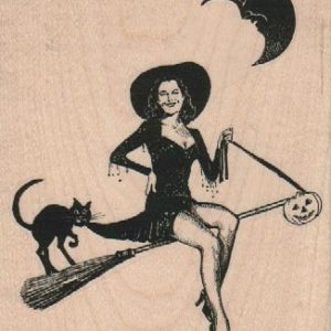 Witch, Cat and Moon 3 1/2 x 4-0