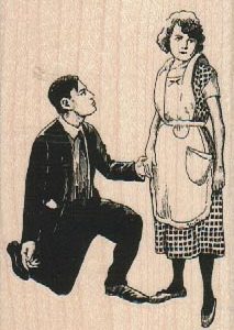 Man Begging Woman 2 1/4 x 3 1/4-0