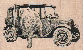 Elephant In Car 3 x 1 3/4