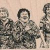 Three Happy Ladies 3 1/4 x 2-0